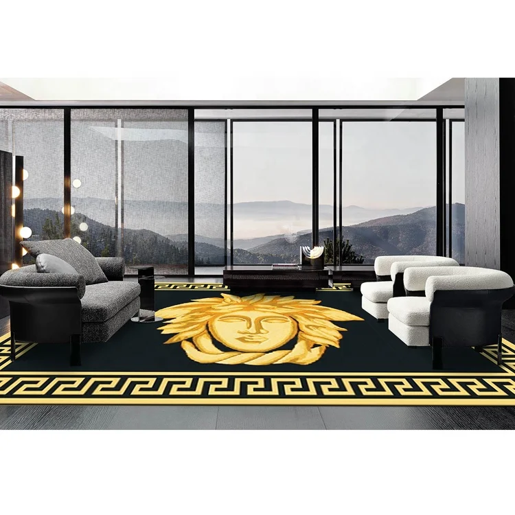 Оптовая продажа, коврик под заказ, золотистый черный напольный ковер с логотипом, по индивидуальной цене, высокое качество