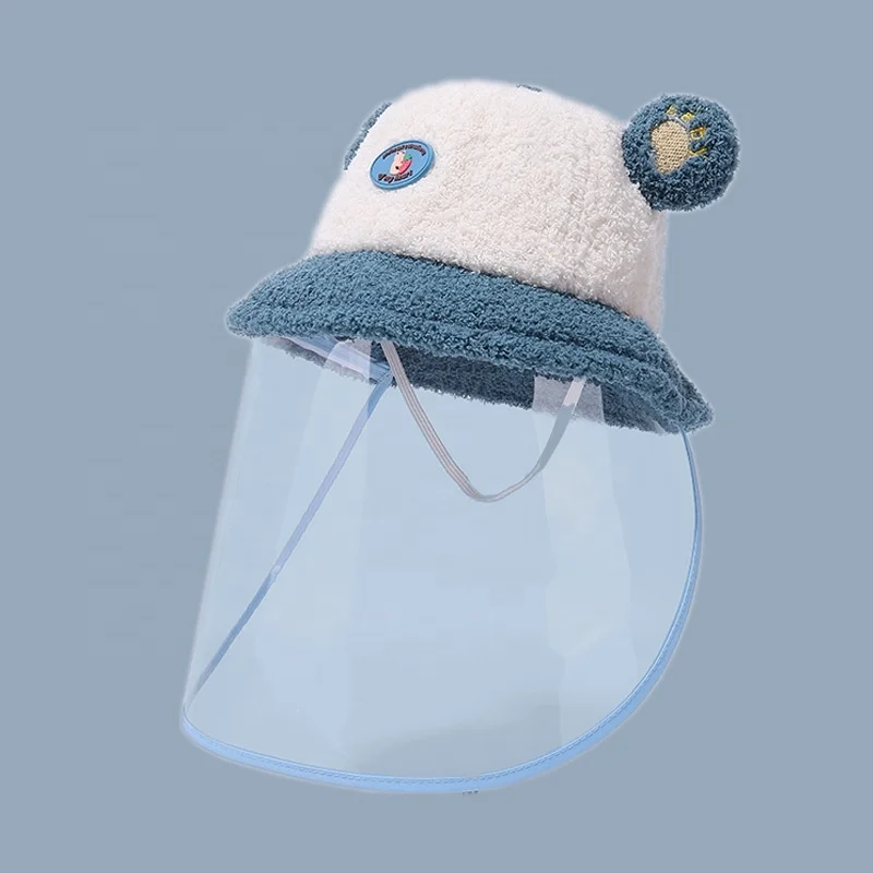 face protective shield fashionable kids hat with clear