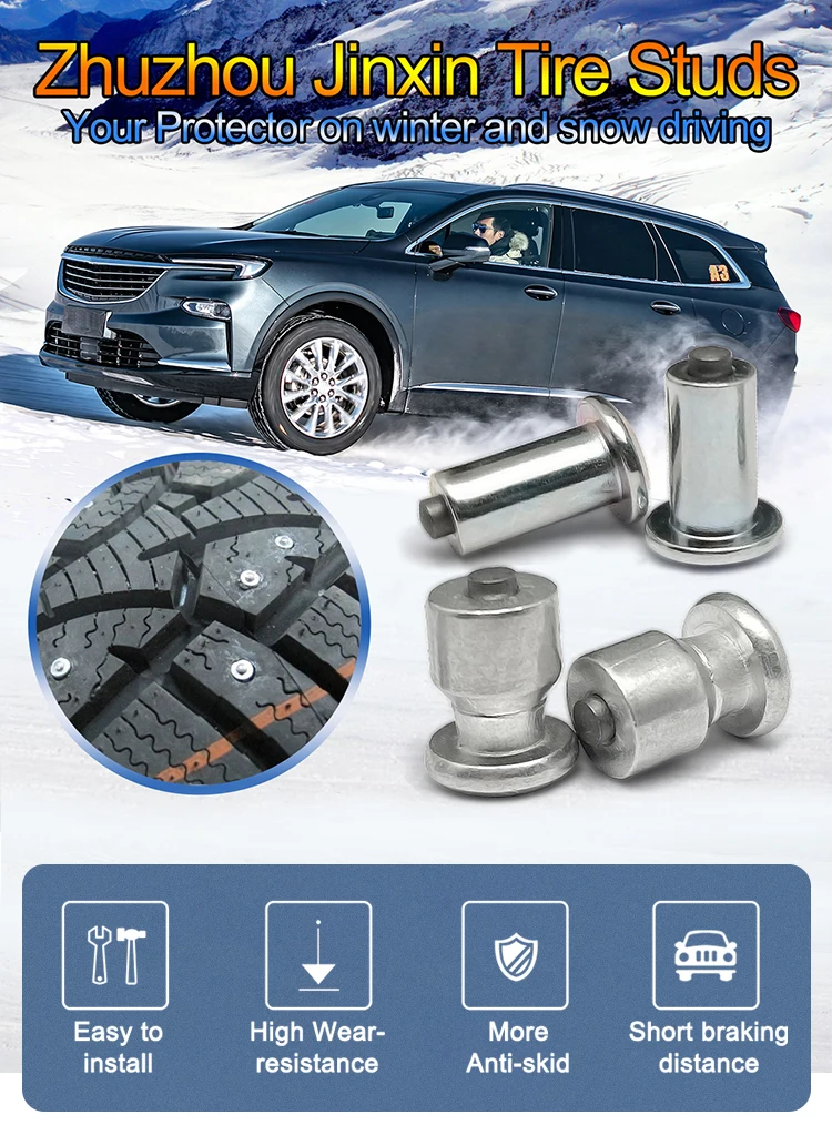 jx9-12-1 1000pcs 12mm carbide tire studs for Forklift and Off-Road Vehicle