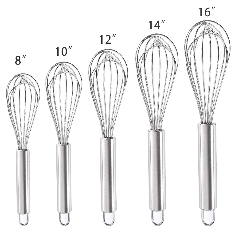 Stainless Steel Kitchen Gadgets Butter Cream Dough Mixer Bakers Whisk Household Manual Egg Beater Mini Egg Whisk