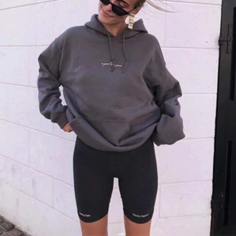 Summer biker shorts 2020 women elastic waist skinny fitness korean casual sexy Letter print black shorts pantalones black