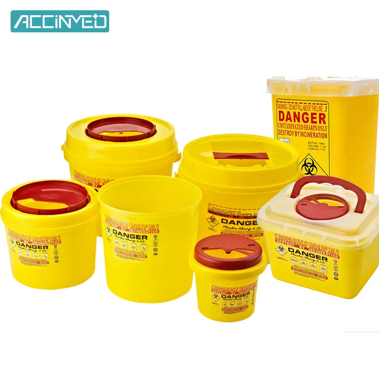 Custom Medical Hospital Waste Plastic Box Leak Proof Biohazard Disposal Round Sharps Container 3L