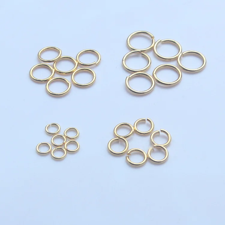 3/4/5/6/7/8MM Real Gold Plating 14K 18K Gold Brass Open Jump Rings O Rings for Jewelry Making
