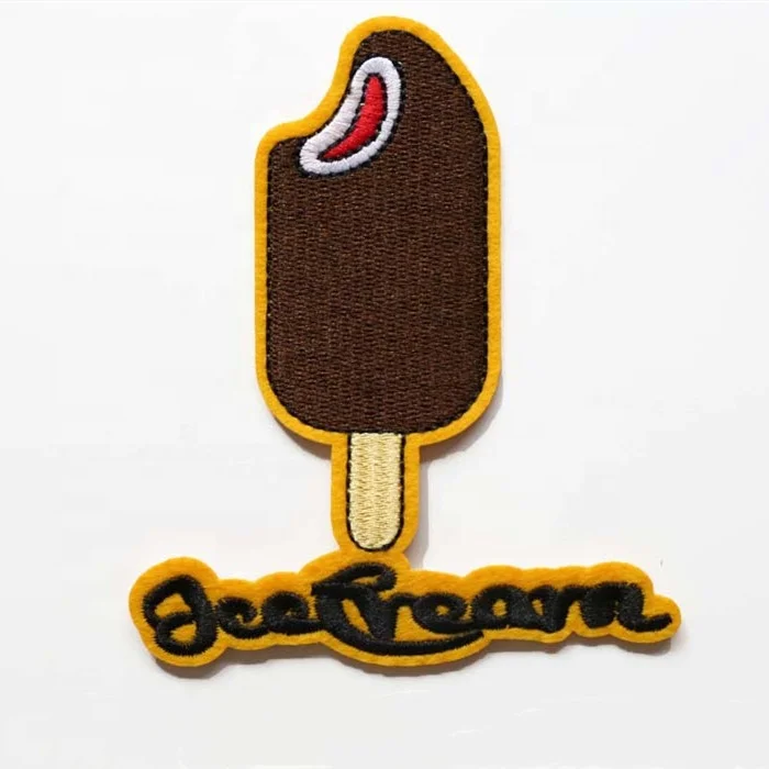 ice cream cartoon custom embroidery stickers patches