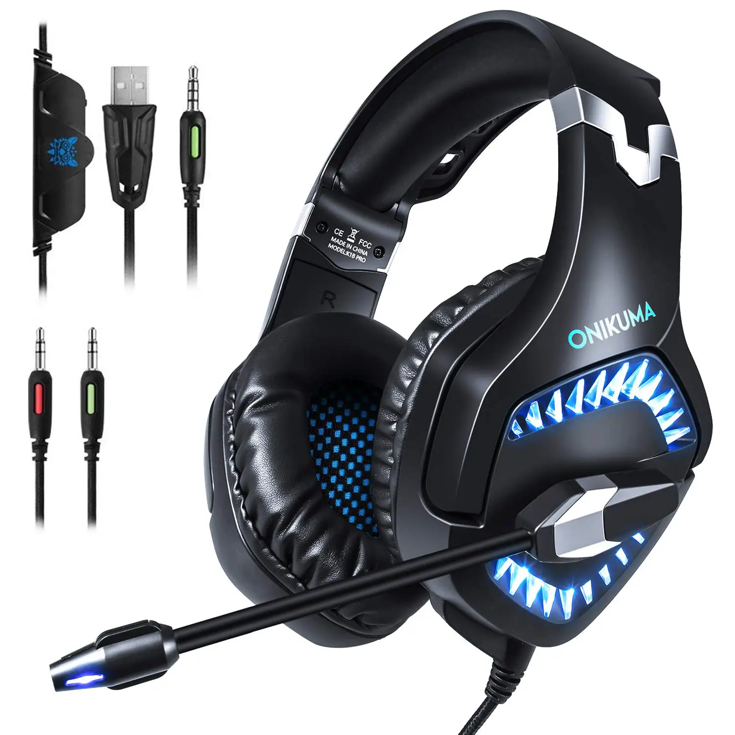 Factory Directly Surround Sound Noise Cancelling Headphones Gaming headset for Computer PS4 Xbox K1 Pro black&blue