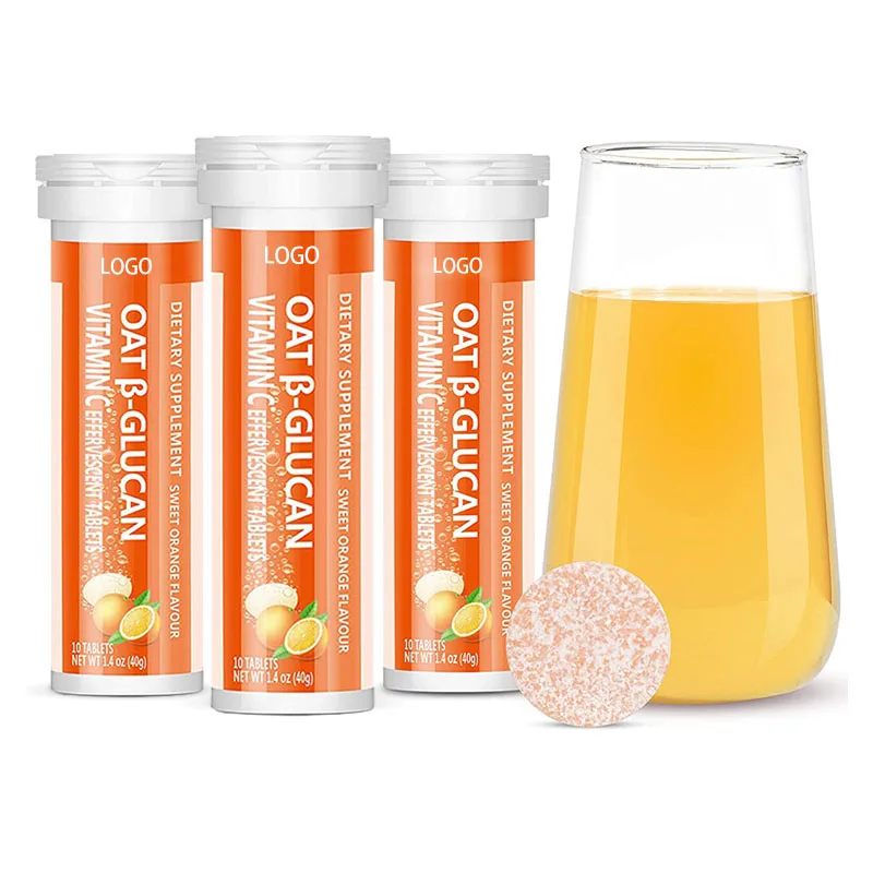 Food Grade Private Brand Orange Flavor Immune Support Heart Health Support Vitamin C Effervescent Tablets