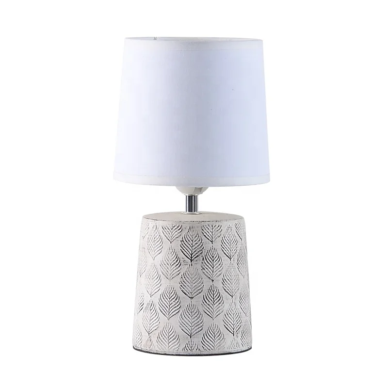 Mid century contemporary bedside lamps handcrafted classical ceramic table lamp white cotton shape living room 360 lighting