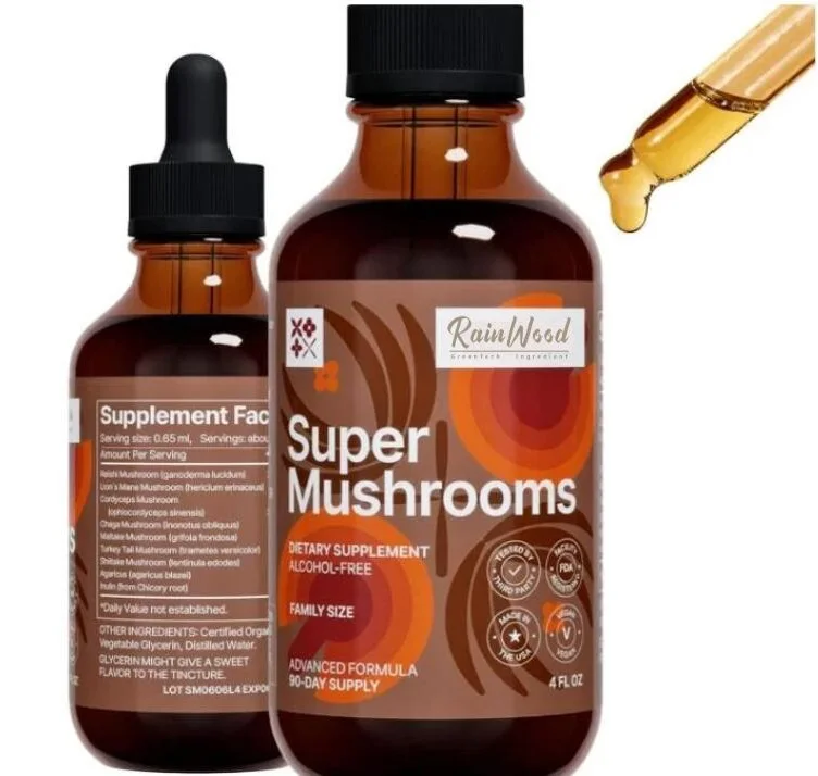 Wholesale Natural 8-in-1 Mushroom Liquid Drops Supplement For Adults