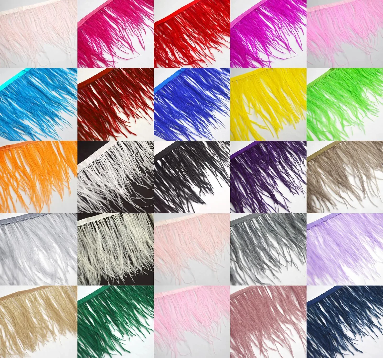 13-15cm Ready To Ship Buy Ostrich Feather Fabric Lace Fringe For Clothing Accessories