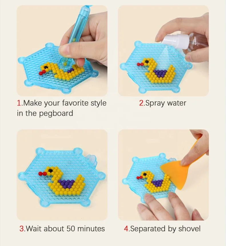 500Pcs/Set 30 Colors 5mm Water Fuse Beads Spray Perler Aqua Magic beads Educational perlen Puzzles Accessories for Children Toys