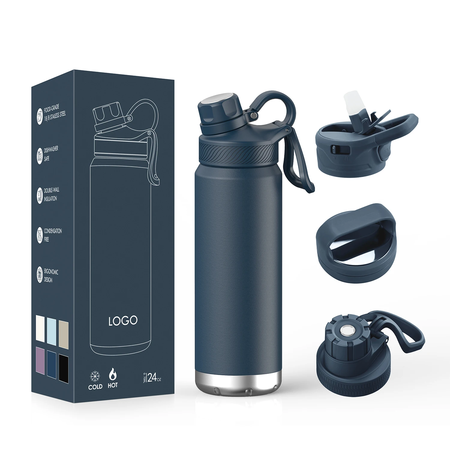 Hot sell custom 24oz Double wall 304 stainless steel vacuum insulated water bottle stainless steel water bottle