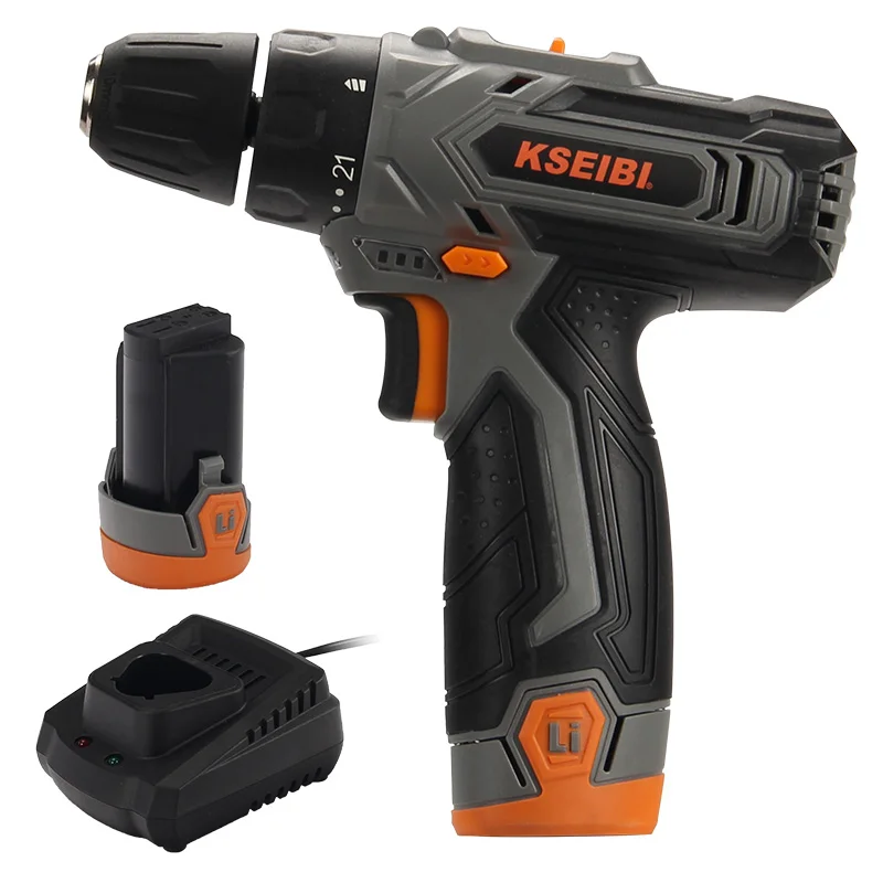 KSEIBI Electric Drill 12V Cordless Drill Driver With 2 Batteries Power Drill Machine
