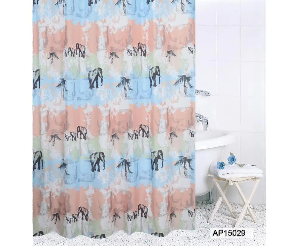 Bathroom Bath Textile Fabric Polyester PEVA PVC Plastic Vinyl Shower Curtain