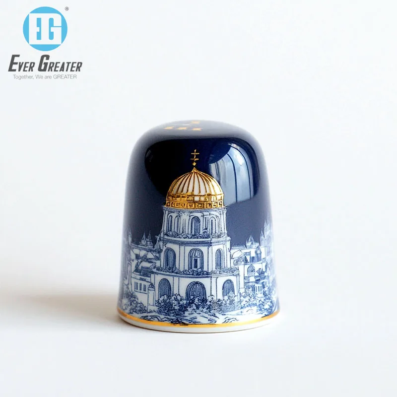 Ceramic thimbles custom production wholesale city souvenir thimbles