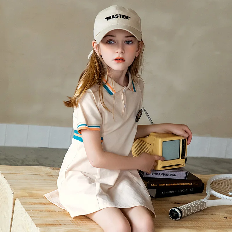 Customized White Polo Shirts with Blue Stipe Collar and Cuff for Primary and Secondary Students School Uniform