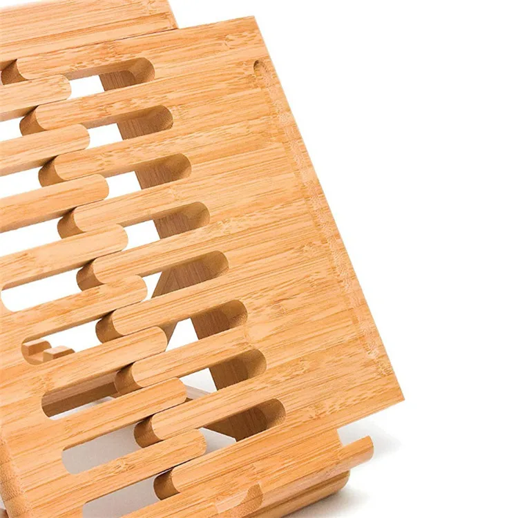 
Home decor expandable adjustable reading holder bamboo book stand 