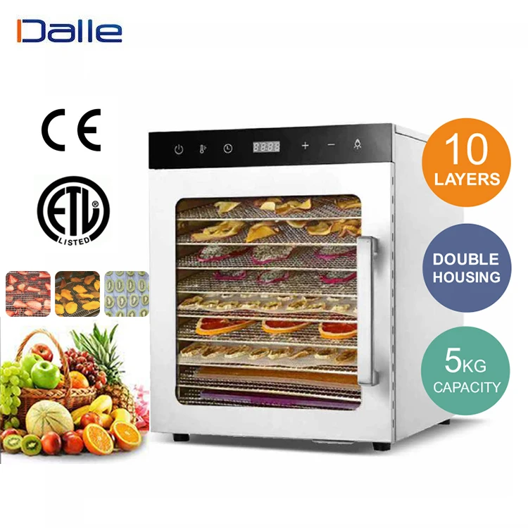 10 Trays Double Layers Digital Control Portable Fruit Dehydrator Food Vegetable Dryer Machine