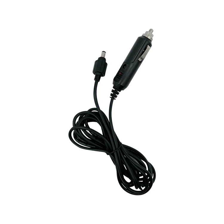 Cigarette Lighter Cable Auto Car Charger Cable With LED Lamp DC Waterproof Belt Nut