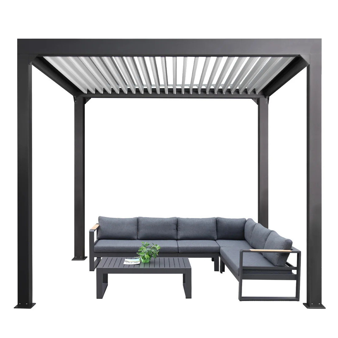 Individual Remote Controlled Fully Automatic Pergola Terrace Motorised Aluminium Louvered Roof