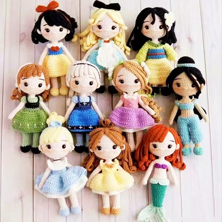 16-17 см, Crochet куклы принцессы ручной работы детские игрушки вяжущие крючком игрушка для ребенка