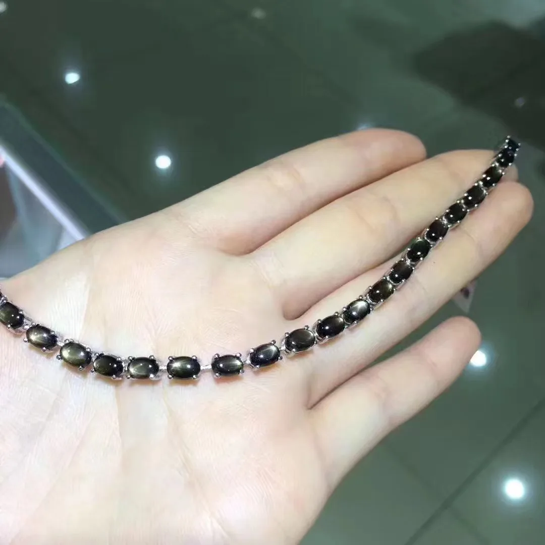 Hot Popular Hot Sell Custom Photo Designer 925 Sterling Silver  Natural Sapphire Bracelet