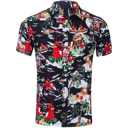 wholesale custom printed floral casual aloha stylish men hawaiian beach shirt