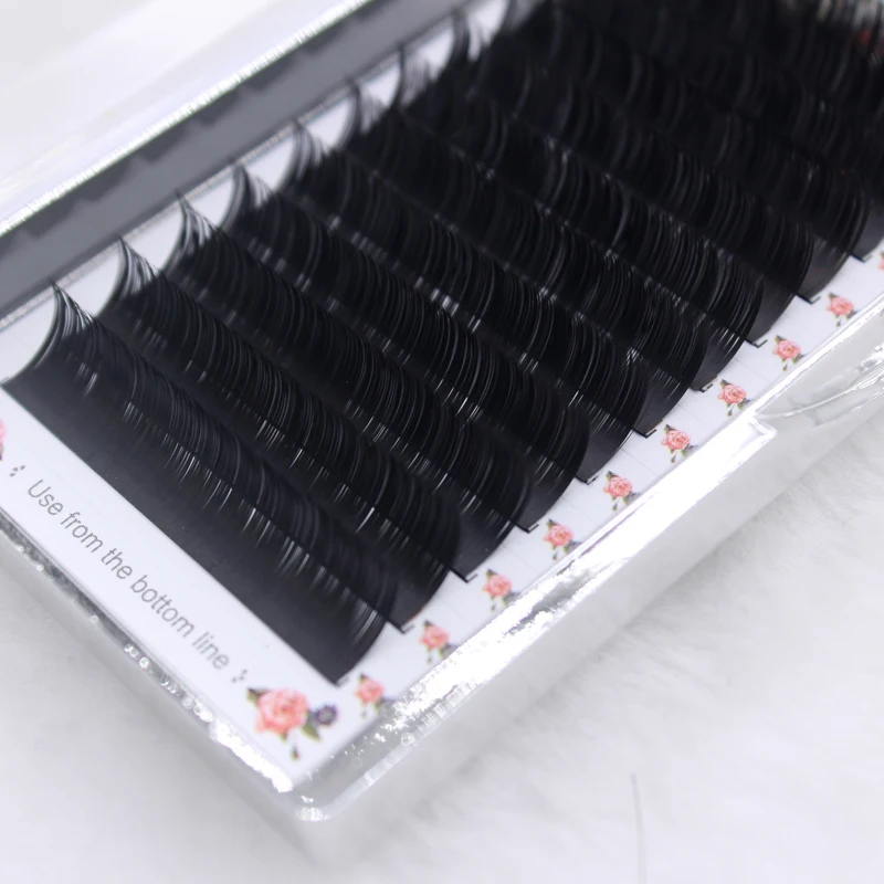 
Handmade Lashes Korean PBT Fiber 0.03 0.05 0.07 0.1 0.12 0.15 0.2 0.25 matte black Eyelash Extensions 