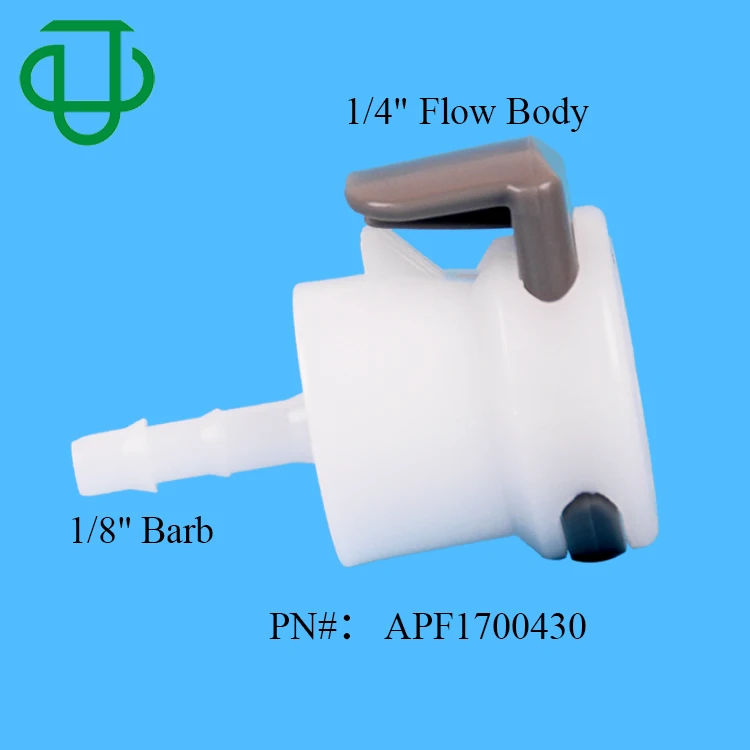 JU CPC Non-Valved In-Line Coupling Body Plastic Straight Through Quick Disconnect Release Hose Coupling For Medical Devices