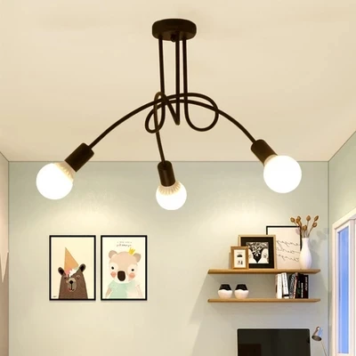American Retro Ceiling Light Wrought Iron LED Chandelier Cheap Bedroom Light Fixtures Living Room Home Lighting Decoration
