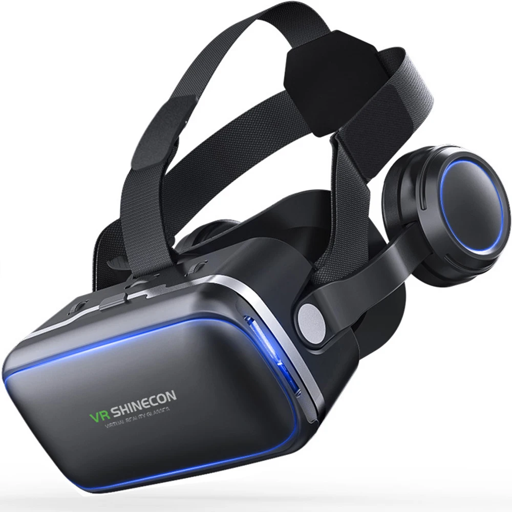 Горячая Распродажа модель VR-гарнитуры из АБС-пластика с наушниками для просмотра видео VR на 360 градусов смартфонов Android iOS