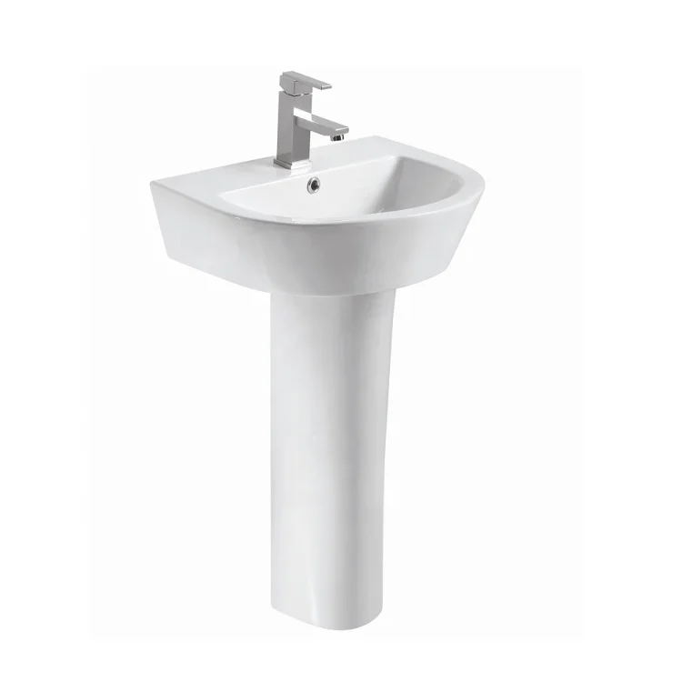 ANBI China Manufacturer New Design Ceramic Bathroom Pedestal Sink Wash Basin