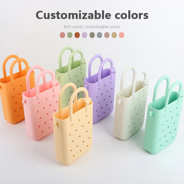 Popular Waterproof Woman Tote Shopping Basket Bags Beach Silicone Bogg Bag Purse Eco Jelly Candy Lady Handbags