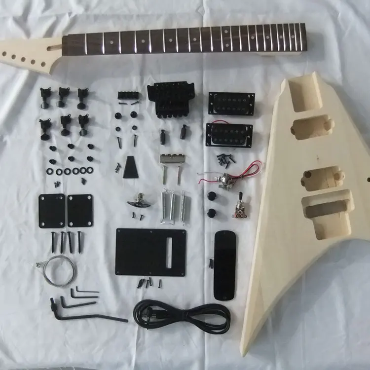 New Professional Diy Exercise Electric Guitar Making Kits Unfinished Electric Guitar Kit