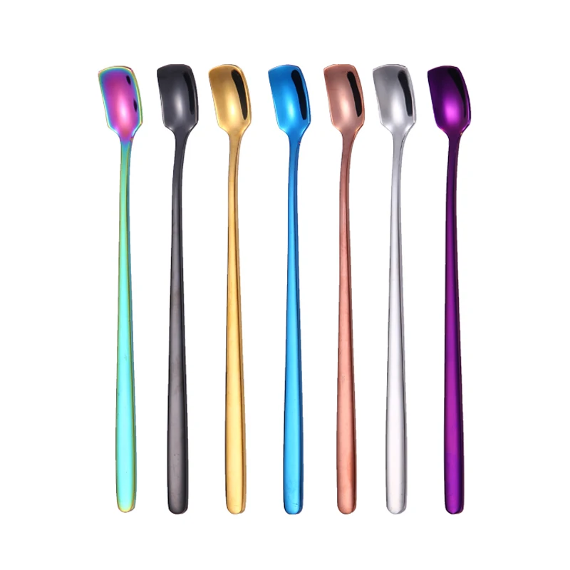 15CM Stainless Steel Coffee Spoon Small Customised Spoon With Logo Short Handle Color Spoons