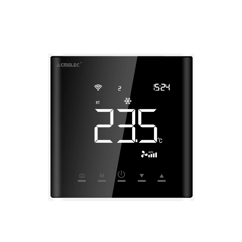 White Air Conditioner Room Thermostat Adjustable Digital Thermostat Fcu Hvac Systems Touch Screen LCD Temperature Regulator
