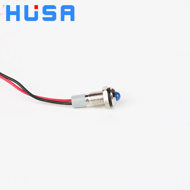 8mm mini hole diameter Metal pilot light waterproof led indicator lamp with 15cm cable or pins Red Green blue yellow white