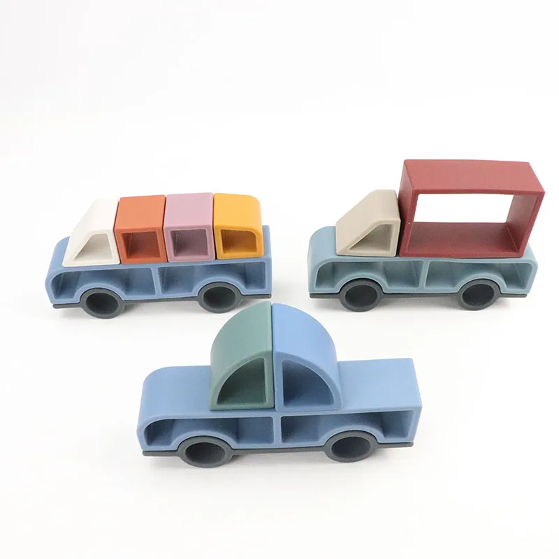 15pc Set Baby Silicone Stacking Toy Car Safe Stacking Educational Category New Baby Car Toys