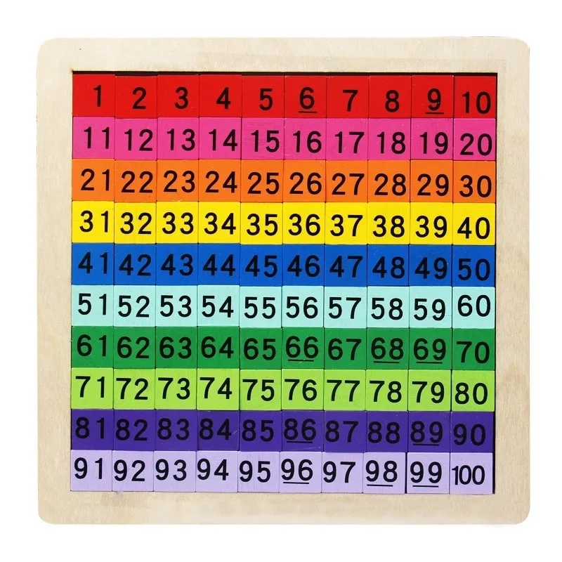Деревянная математическая доска Монтессори 1-100 шт. математические игрушки с сумкой для хранения детей 2024