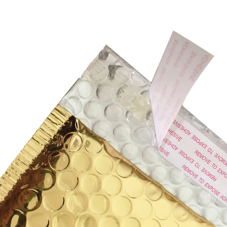 Lightweight logo printed aluminum foil padded bag metallic mailer envelopes