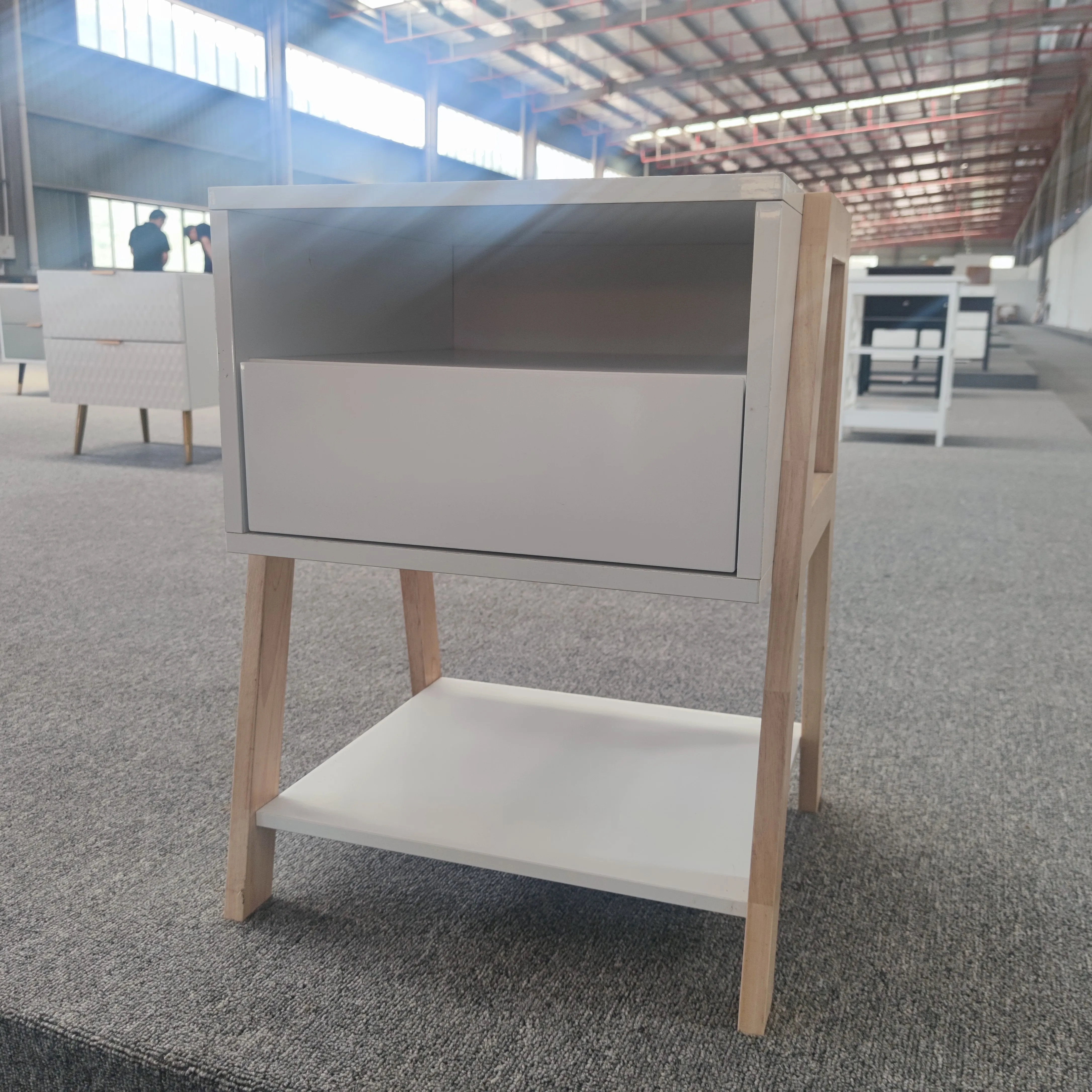 AiLiKEA  modern Bedroom Nightstand Bedside Storage Table white Sofa Side Table With Drawer high quality