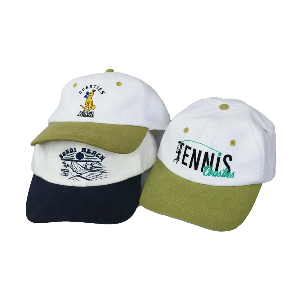 Hemp Hats with Customized logo Unstructured Dad Caps For Adult Wholesale Flat Embroidery High Quality  Baseball Caps Dad Hats