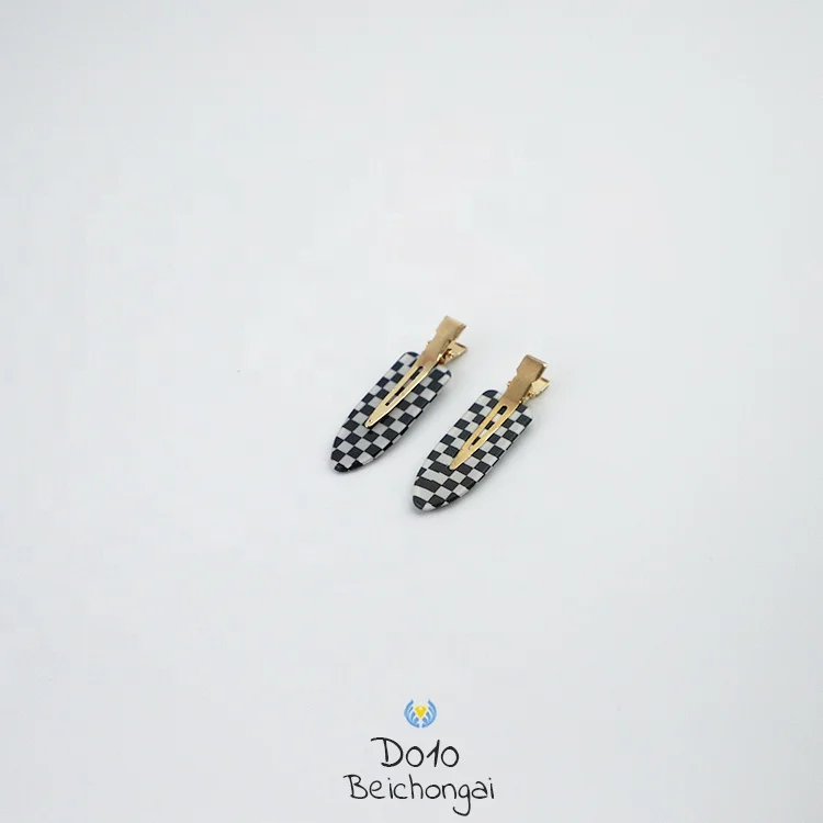 Summer Hairpin Makeup Acetate Checkerboard Non-trace Hair Clips Fringe Side Face Wash Clip for Women