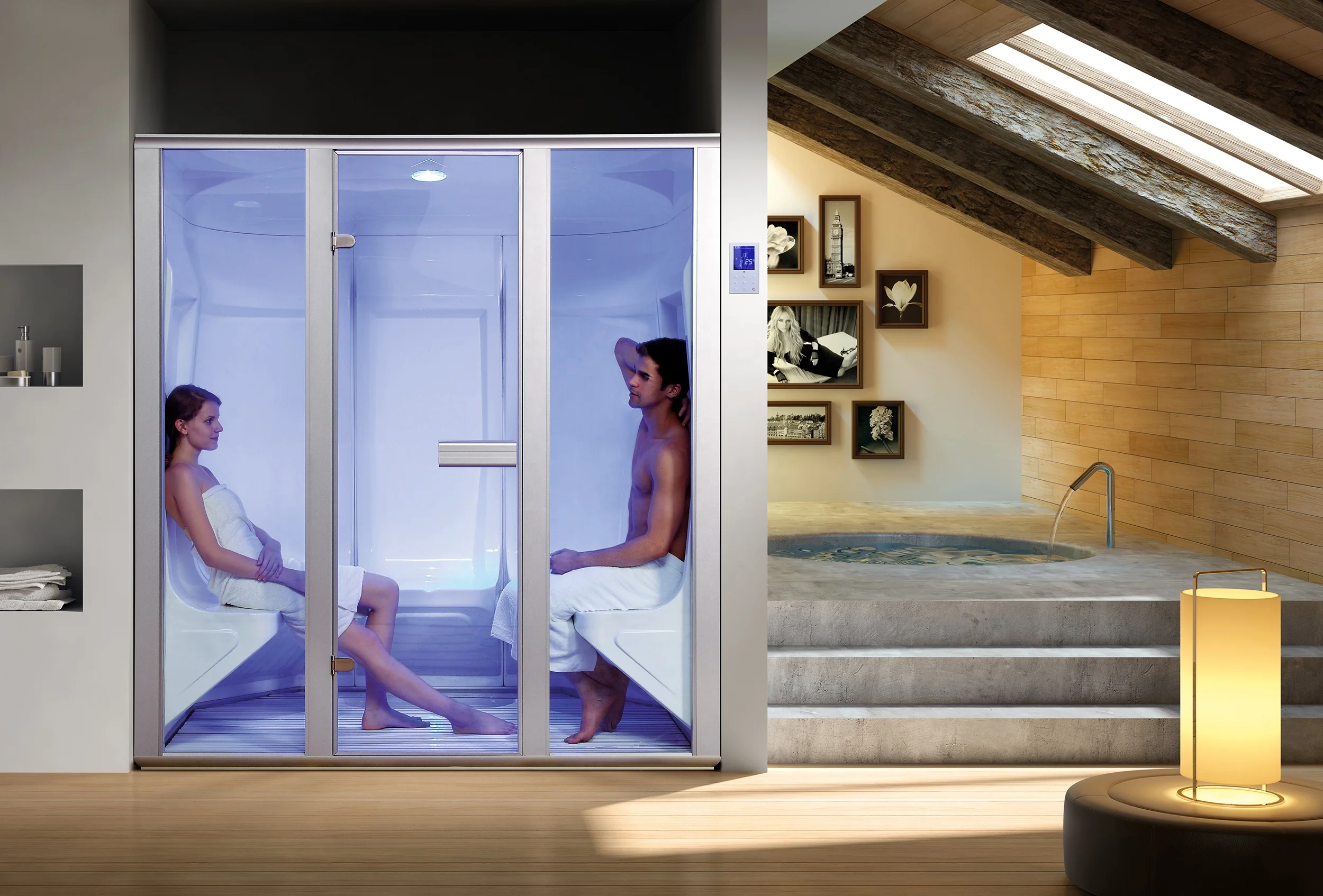 tempered glass of steam room 9KW steam generator acrylic steam room WS-204ST(R5)/WS-205ST(R5)