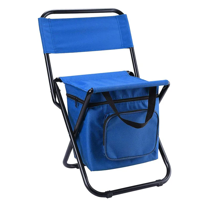 Hot Selling Dropshipping Lightweight Chairs Camping-Chair-Manufacturers Black Green Blue Folding Camping Chair with Cooler Bag