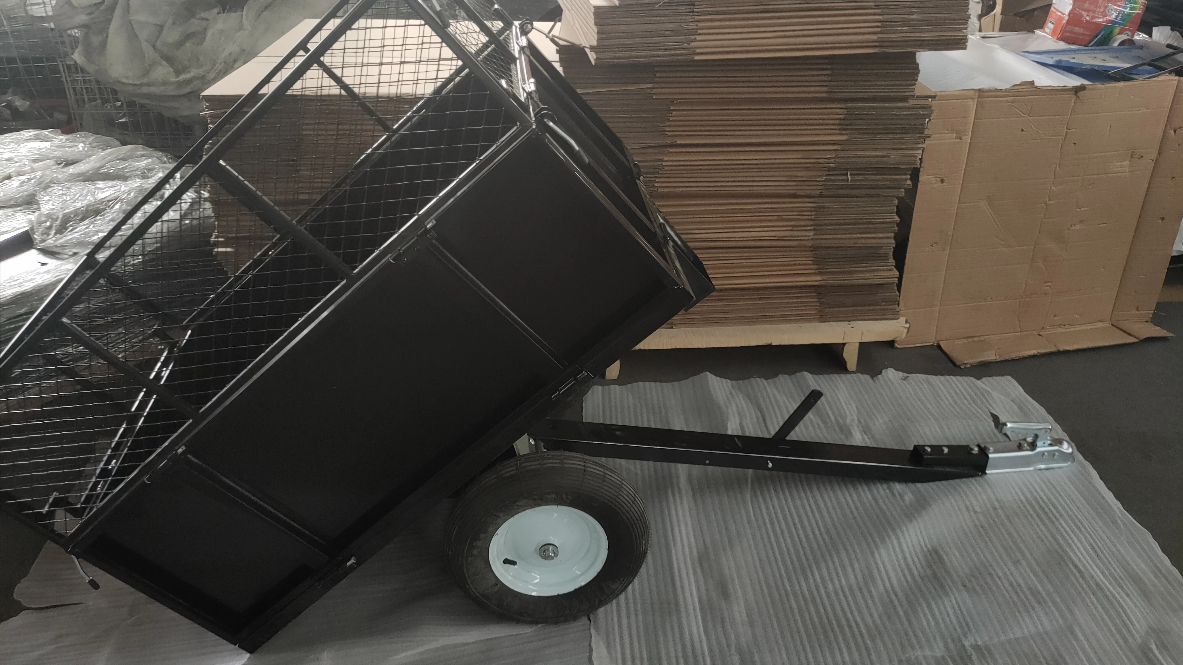 TIANHAIDA Garden Trolley Load lawn tractor trailer Towed Tipper Dumping Trailer Cart