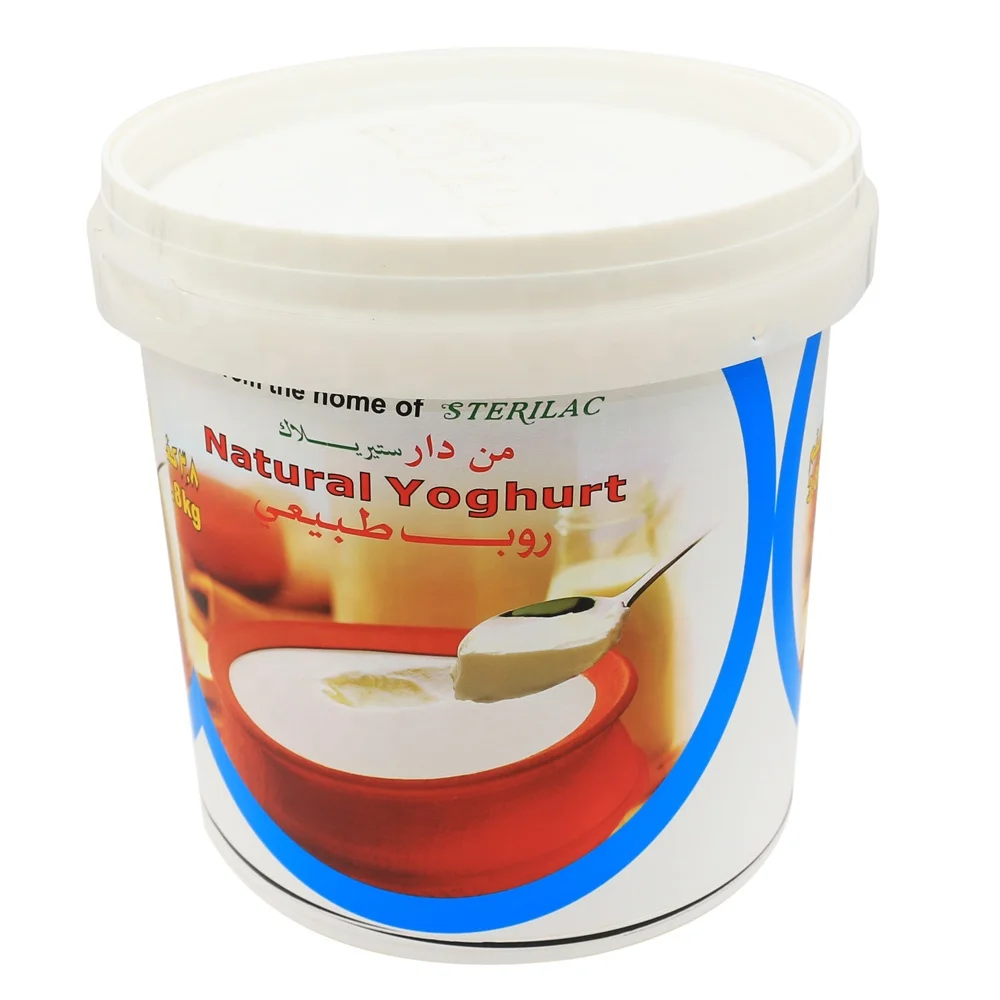 Производитель пластиковой упаковки для молочных продуктов круглая упаковка йогурта из натурального пластика 3 8 кг с крышкой