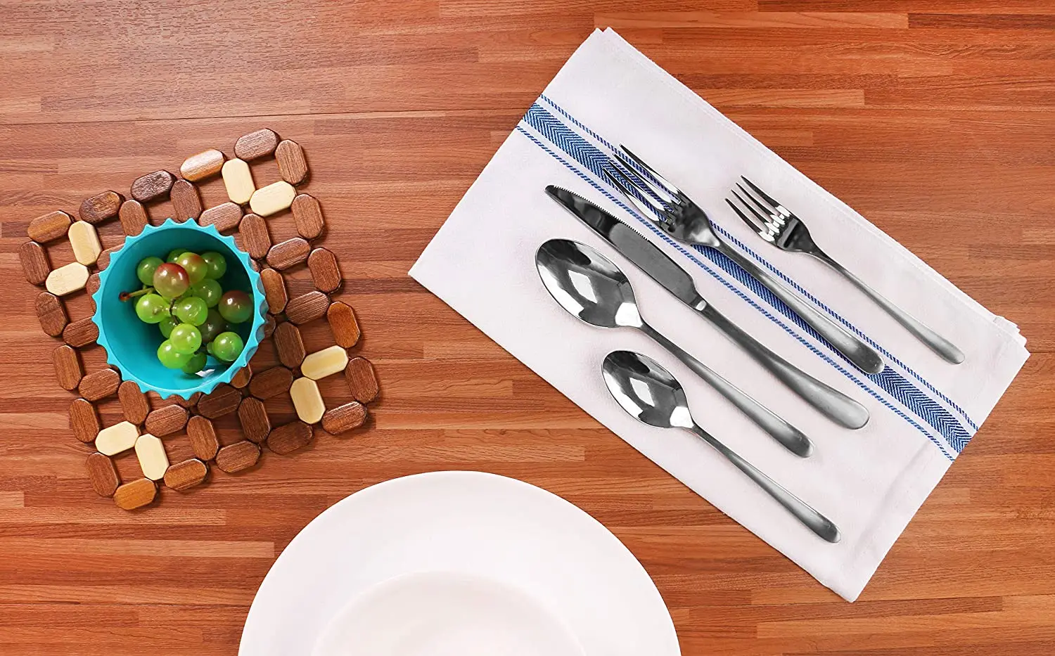 Classic Kitchen Dish Towels Absorbent Dish Wash Cloths 100% Cotton Tea Towels with Loop