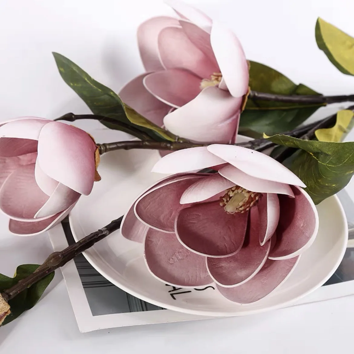 Artificial flower wall New Design Artificial Orchid Artificial Real Touch Green Orchids With Grass Preserved flower