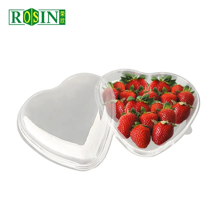 Disposable Clear Heart Plastic Packaging Box Heart Shape Plastic Containers With Lid