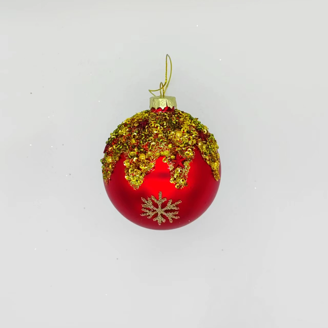 2023 New HotDesign Glass Ball Ornaments Christmas Glass Ball Red Irregular Striped Glass Ball Ornaments Christmas Tree Ornaments